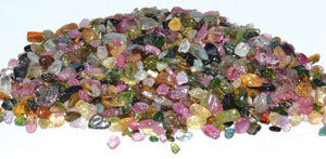 1 lb Tourmaline, Rainbow tumbled chips 2-4mm