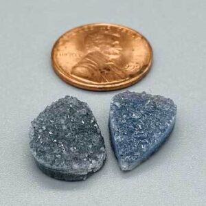 3/4″ Amethyst Tear druse cabochon pair