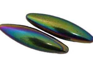 60mm Rainbow Magnetic Hematite Oval pair