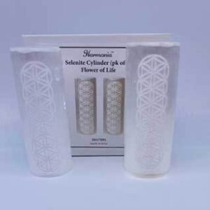 Flower of Life Selenite harmonizer (set of 2)