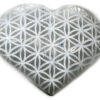 3″ Selenite heart , Flower of Life 3″ Selenite heart , Flower of Life