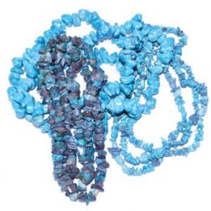 32″ Turquoise color chip necklace