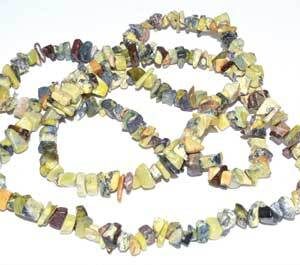 32″ Turquoise, Yellow chip necklace