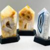 .7-1.2# Agate polished on wood base .7-1.2# Agate polished on wood base
