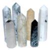 3+” Quartz w Black Tourmaline obelisk 3+” Quartz w Black Tourmaline obelisk