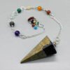 Pyrite 7 Chakra 6 sided pendulum Pyrite 7 Chakra 6 sided pendulum