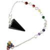 Tourmaline, Black 7 Chakra 6 sided pendulum Tourmaline, Black 7 Chakra 6 sided pendulum
