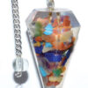 6-sided Seven Chakra Orgone pendulum 6-sided Seven Chakra Orgone pendulum