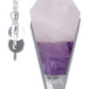 6-sided Amethyst & Rose Quartz pendulum 6-sided Amethyst & Rose Quartz pendulum
