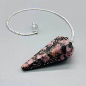6-sided Rhodonite pendulum