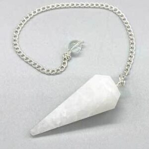 6-sided White Quartz pendulum