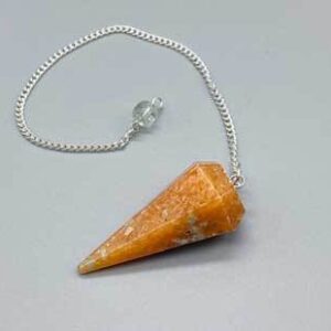 6-sided Orange Sunstone pendulum