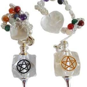 Clear Quartz Chakra Pentagram pendulum