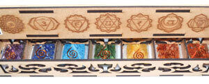 25-30mm Orgone 7 Chakra pyramid set with Box