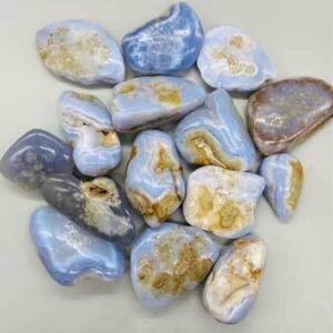 1 lb Agate, Blue Lace tumbled stones 30-50mm