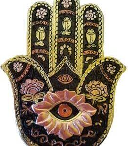 Gold & Black Hamsa incense burner
