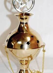 Pentagram Crowned hanging brass censer