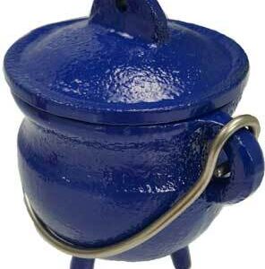 3″ Blue cast iron cauldron