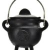 Pentagram Cast Iron Cauldron w/ Lid 2 3/4″ Pentagram Cast Iron Cauldron w/ Lid 2 3/4″