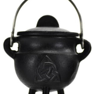 Triquetra Cast Iron Cauldron w/Lid 2 3/4″
