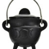 Triple Moon cast iron cauldron w/ lid 2 3/4″ Triple Moon cast iron cauldron w/ lid 2 3/4″