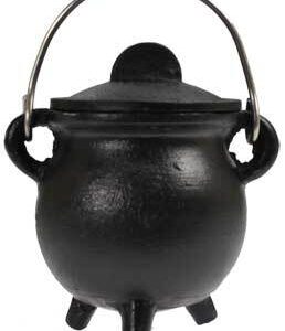 Plain cast iron cauldron  w/ lid 3″