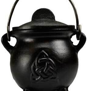 3″ Triquetra cast iron cauldron w/lid