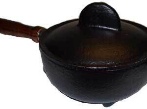 3 1/2″ Cast iron cauldron w/ lid & handle