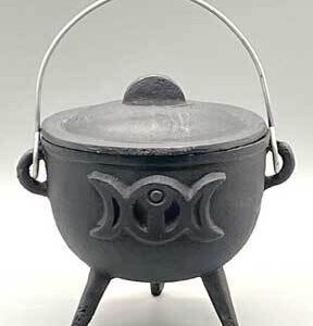 4.5″ Triple Moon cast iron cauldron w/ lid