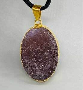 Amethyst Oval gold plated pendant