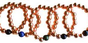10mm Copper toned with asst stone bracelet