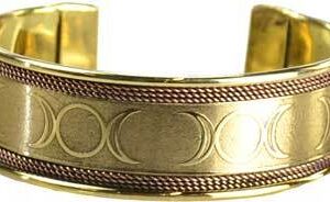 Triple Moon copper & brass bracelet