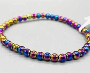 4mm Hematite, Rainbow bracelet