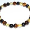 6mm Tiger Eye,Citrine & Touramline, Black bracelet 6mm Tiger Eye,Citrine & Touramline, Black bracelet
