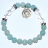 8mm Amazonite/ Quartz with Chinese Coin 8mm Amazonite/ Quartz with Chinese Coin
