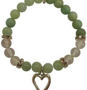 8mm Amazonite/ Quartz with Heart