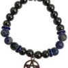 8mm Hematite (man-made)/ Sodalite with Pentagram 8mm Hematite (man-made)/ Sodalite with Pentagram
