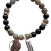 8mm Blue Labradorite & Black Tourmaline / Wolf 8mm Blue Labradorite & Black Tourmaline / Wolf
