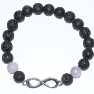 8mm Lava/ Kunzite with Infinity