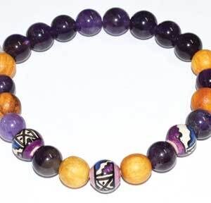 8mm Palo Santo Amethyst bracelet