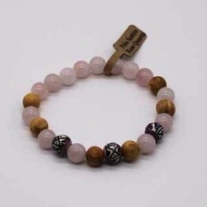 8mm Palo Santo Rose Quartz bracelet