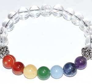 8mm Quartz & 7 Chakra bracelet