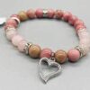 8mm Rhodonite/ Rose Quartz with Heart 8mm Rhodonite/ Rose Quartz with Heart
