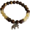 8mm Tiger Eye/ Rutilated Quartz with Elephant 8mm Tiger Eye/ Rutilated Quartz with Elephant
