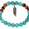 8mm Turquoise & Tiger Eye/ Feather 8mm Turquoise & Tiger Eye/ Feather