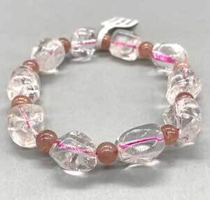 Quartz & Strawberry Quartz Nugget bracelet