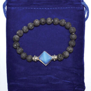8mm Lava & Opalite Pyramid bracelet