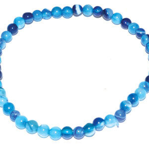 4mm Agate, Blue Lace stretch bracelet