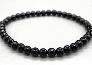 4mm Black Tourmaline stretch bracelet