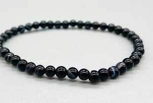 4mm Black Stripe Agate stretch bracelet